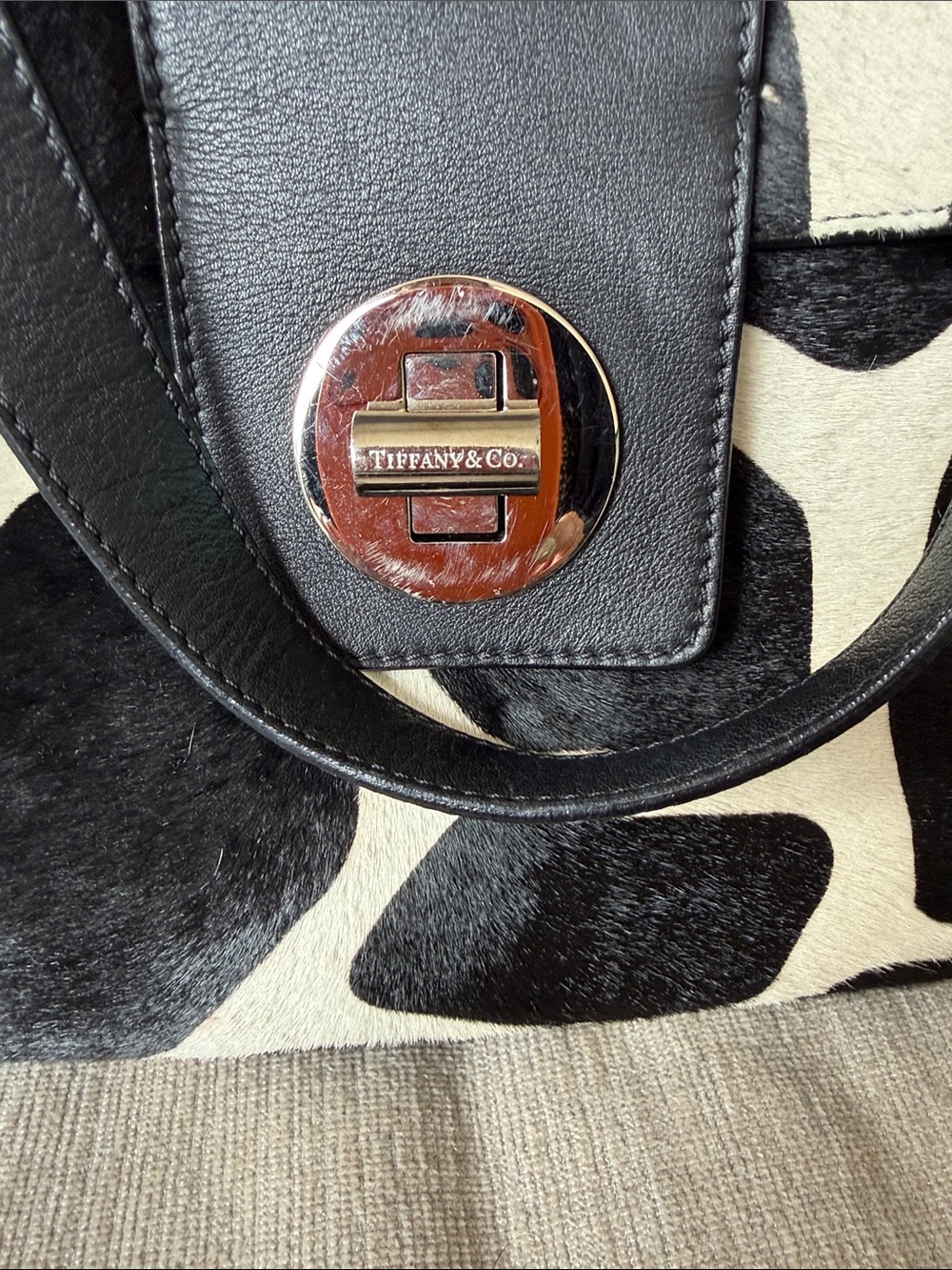 Tiffany & Co. Black and White Ponyhair Shoulder Bag - Picture 2 of 15